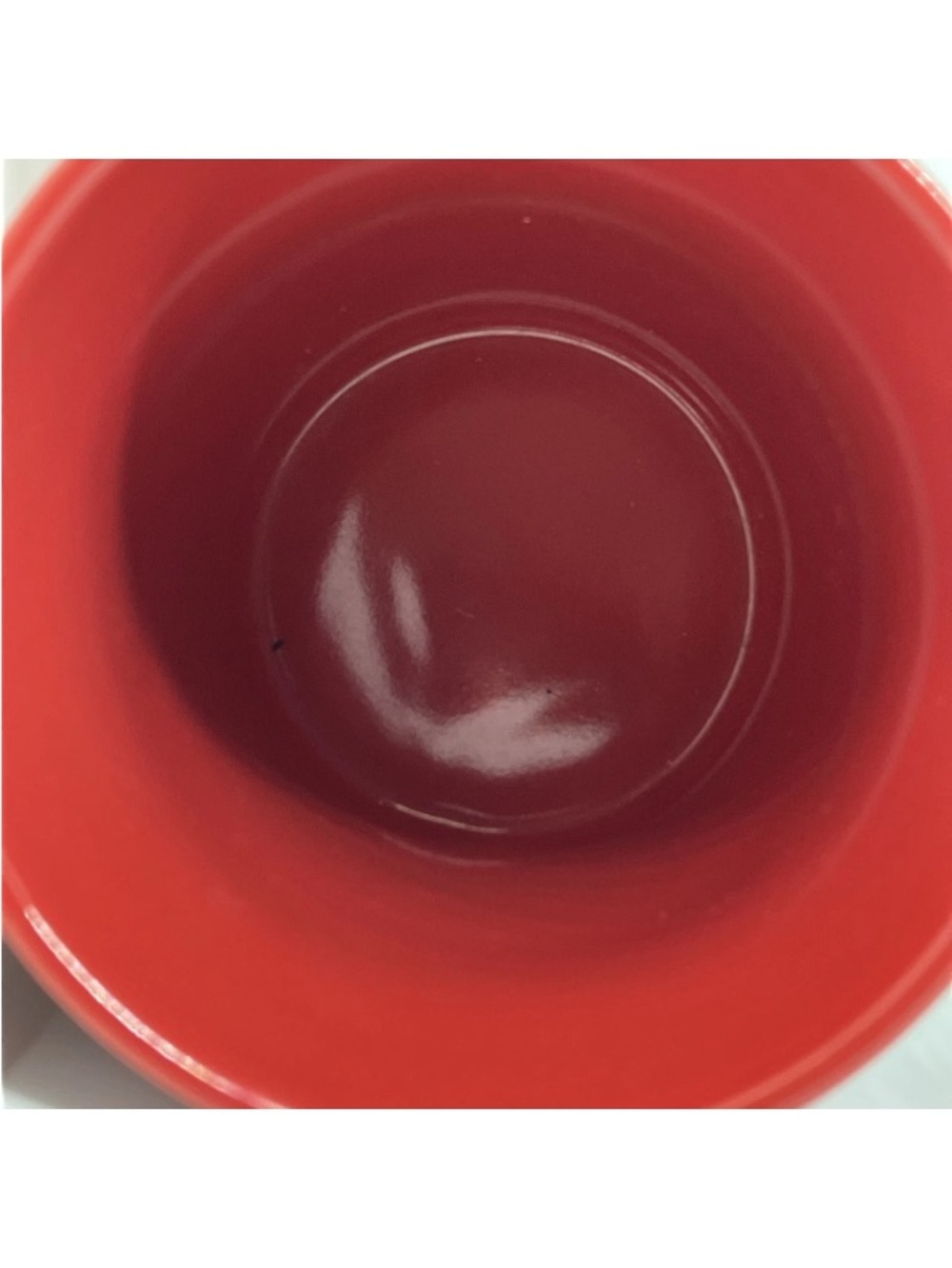 SET OF 2 Crate & Barrel Ceramic Coffee Mugs Red White Dipped Glaze 14oz Holidays - Picture 6 of 16